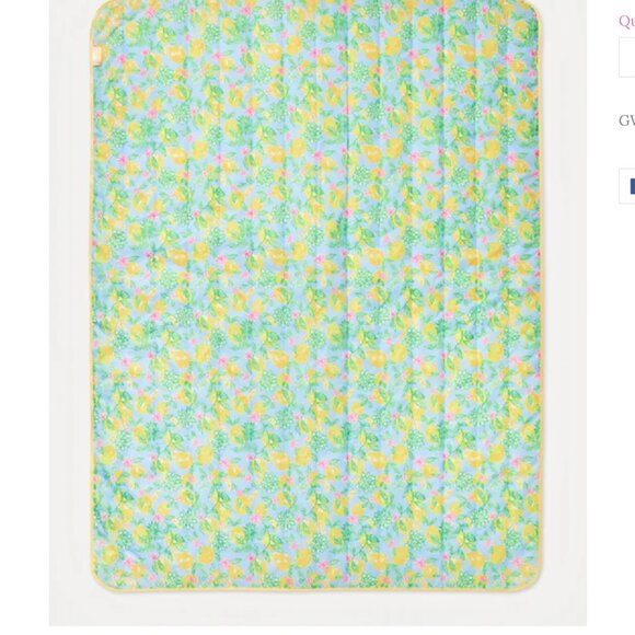 Lilly Pulitzer Picnic Blanket Bluette Make Lemonade - Picture 3 of 15
